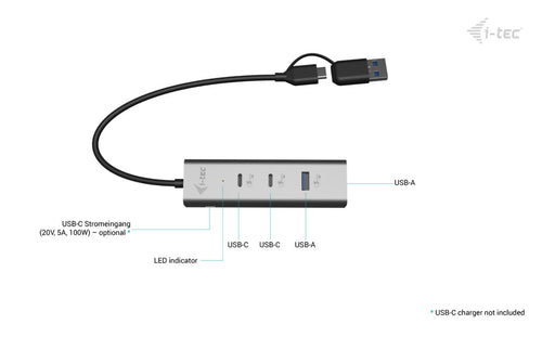 i-tec Metal CAHUBMETAL2A2CPD interface hub