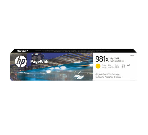 HP 981X Hochleistungs-Tintenpatrone Original PageWide, Gelb, 114 ml, 10000 Seiten