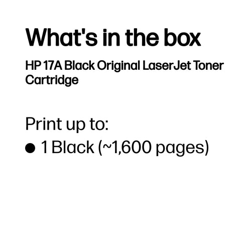 HP 17A Black Original LaserJet Toner Cartridge 1600 Pages