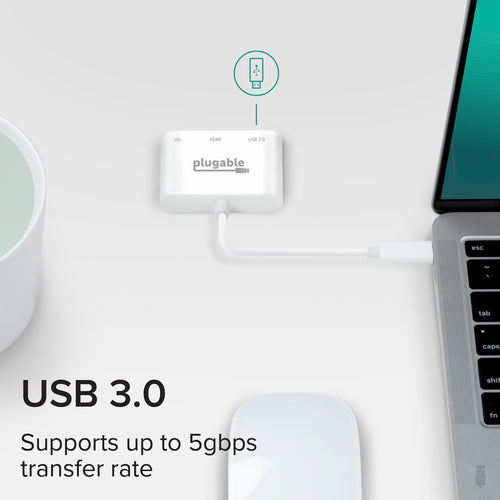 Plugable USB-C Multiport Adapter USBC-MD103 – 4K HDMI, USB 3.0, Ladefunktion