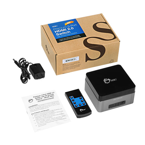 HDMI Video Switch Siig 4K 18.2 Gbit/s 600MHz Aluminium Housing