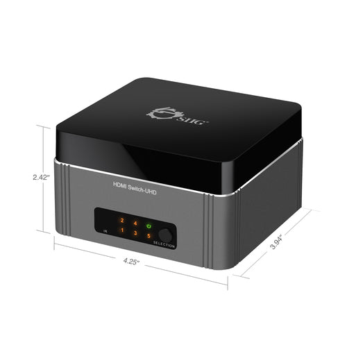 HDMI Video Switch Siig 4K 18.2 Gbit/s 600MHz Aluminium Housing