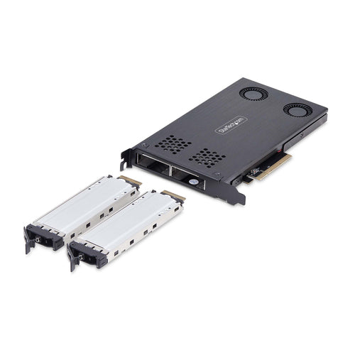 Dual-Bay M.2 NVMe SSD PCIe x8 Removable Mobile Rack Tool-less Installation