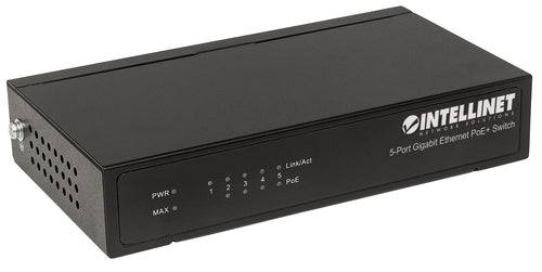 5-Port Gigabit-Ethernet-PoE+-Switch Intellinet 60W PSE-Ports Unmanaged