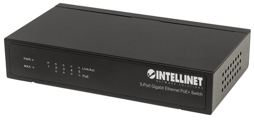 5-Port Gigabit-Ethernet-PoE+-Switch Intellinet 60W PSE-Ports Unmanaged