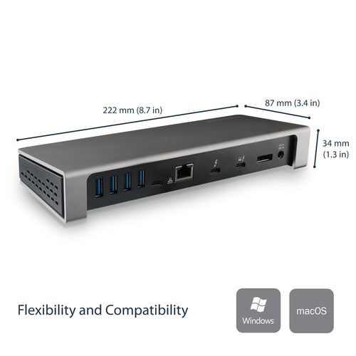 StarTech.com TB3DOCK2DPPU laptop dock/port replicator