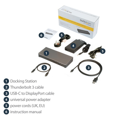 StarTech.com TB3DOCK2DPPU laptop dock/port replicator