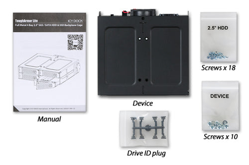 5.25 Inch Icy Dock HDD Cage 2.5 Inch Black Metal