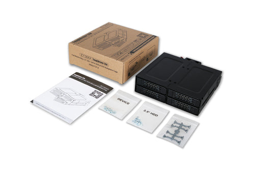 5.25 Inch Icy Dock HDD Cage 2.5 Inch Black Metal
