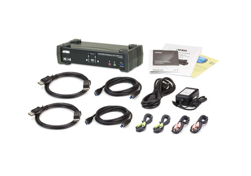 ATEN CS1922M KVM-Switch – 4K Ultra HD, 4096 x 2160, Schwarz