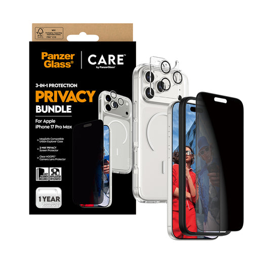 PanzerGlass ® | CARE by ® 3-in-1 Flagship Privacy Bundle iPhone 17 Pro Max