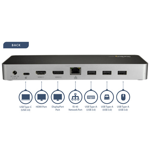 StarTech.com DK30CHDDPPD laptop dock/port replicator