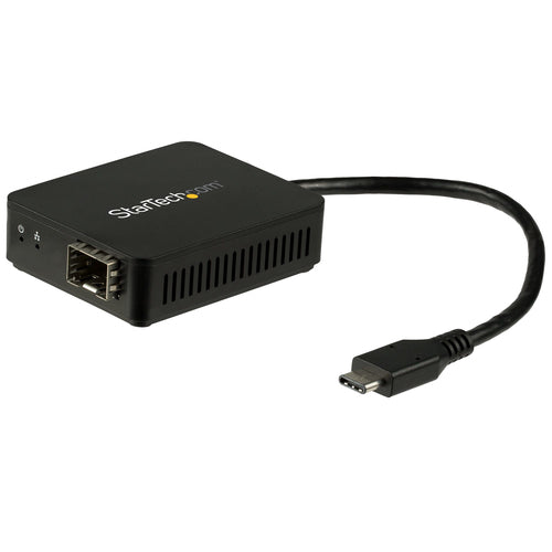 USB-C to Fiber Optic Converter StarTech.com Open SFP 1000 Mbit/s Wired Black