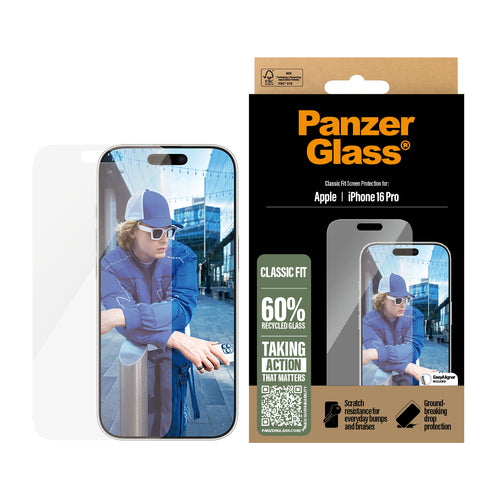 PanzerGlass ® Screen Protector iPhone 16 Pro | Classic Fit