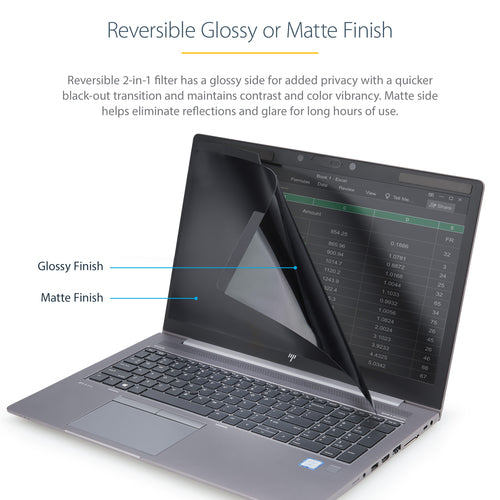 StarTech.com 15,6" Laptop Blickschutzfilter – magnetisch, entspiegelt und Blaulicht-reduzierend