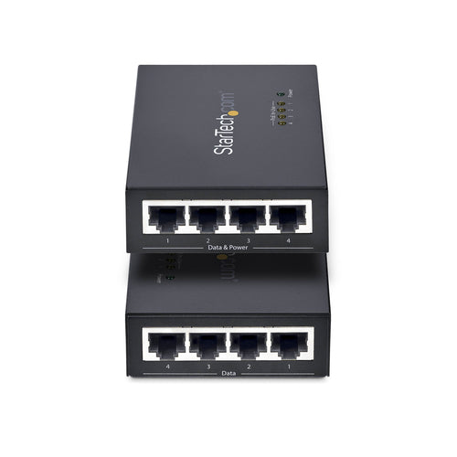 PoE-Injektor 4-Port Gigabit Midspan PoE+ Adapter 30.8W