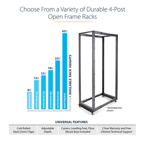 StarTech.com 4POSTRACK25U rack cabinet