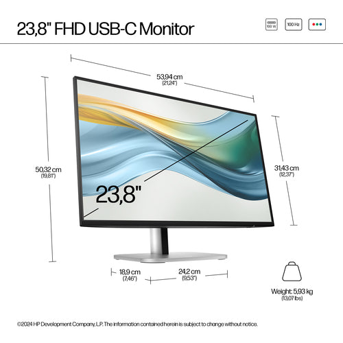 HP Series 5 Pro 23.8 inch FHD USB-C Monitor - 524pu computer monitor