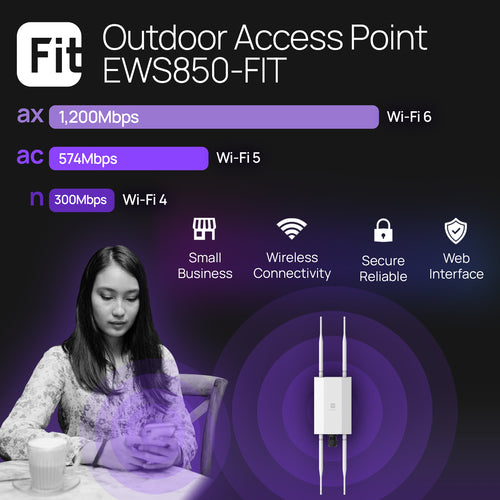 EnGenius EWS850-FIT Wireless Access Point - Dual Band 11ax, Outdoor, 574+1200Mbps