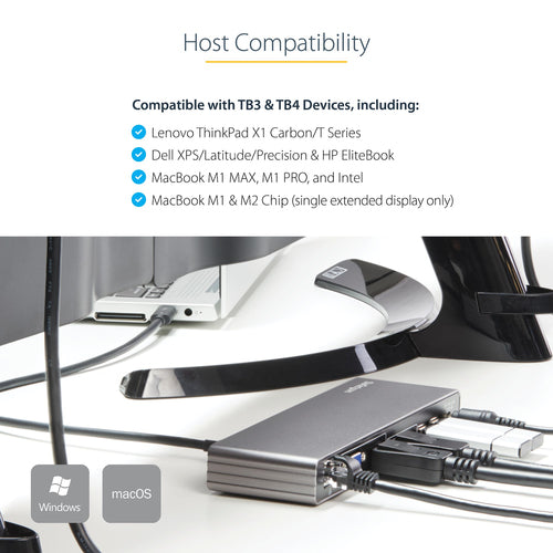 StarTech.com TB3DK2DHVUE laptop dock/port replicator