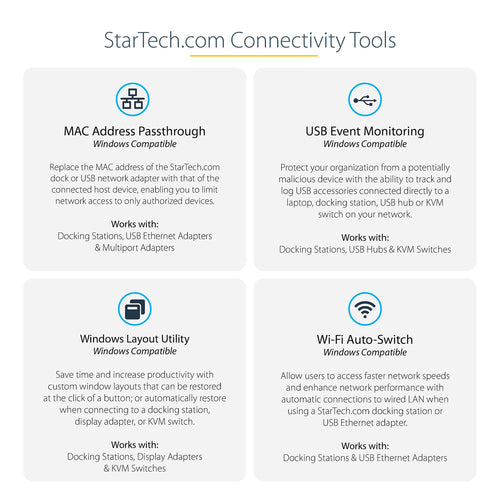 StarTech.com TB3DK2DHVUE laptop dock/port replicator