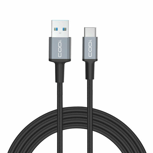 USB-Kabel 0,9 m A auf C CODi Schwarz Hochgeschwindigkeits-Stecker