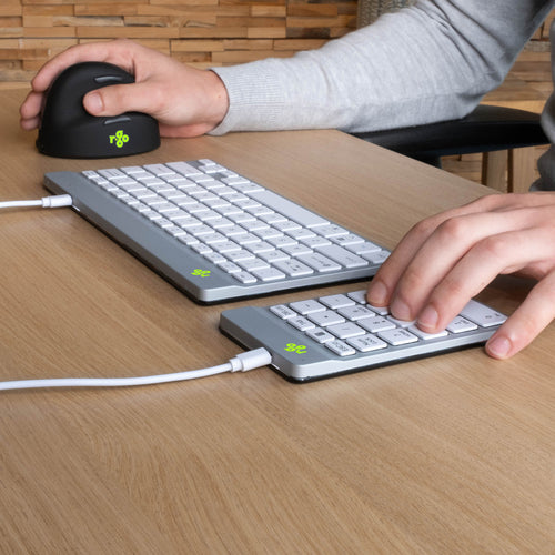 R-Go Tools RGOCONMWDWH Kabelgebundenes ergonomisches Nummernfeld – USB-Anschluss, Weiß