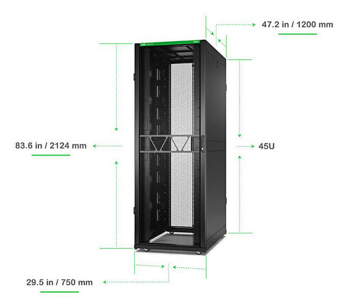 Server Rack APC NetShelter SX Gen 2 45U Adjustable Feet Key Lock Freestanding