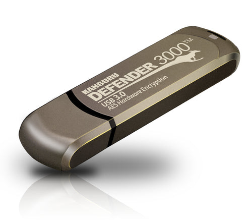 256GB iStorage Kanguru Defender 3000 USB 3.0 Secure Flash Drive AES-XTS Encryption