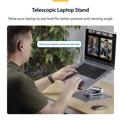Telescopic Laptop Stand Adjustable Height Aluminum Portable 360° Swivel