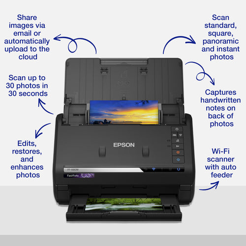 Photo Scanner Epson FastFoto FF-680W 600x600 DPI 45 ppm 216x910 mm - B11B237401BY