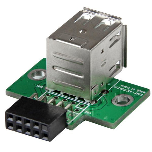 StarTech.com 2 Port USB Mainboard-Header-Adapter – USB 2.0 Schnittstellenkarte – Schwarz & Grün