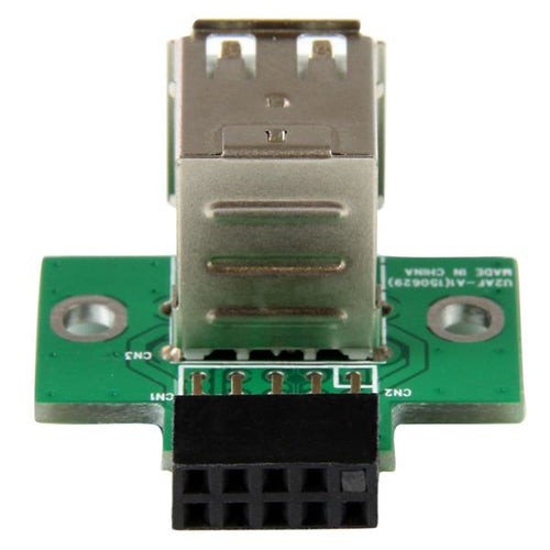 StarTech.com 2 Port USB Mainboard-Header-Adapter – USB 2.0 Schnittstellenkarte – Schwarz & Grün