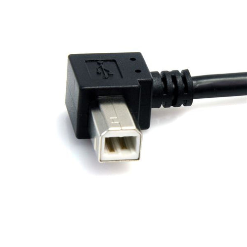 3ft USB A to B Right Angle Cable Male/Male 0.48 Gbps Black