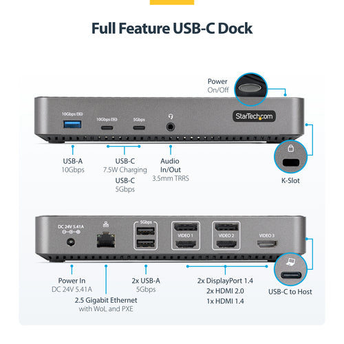 StarTech.com 116E-USBC-DOCK laptop dock/port replicator