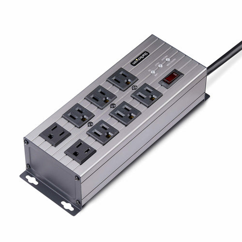 Industrial Power Strip 8-Outlet PDU 125V 15A Surge Protection
