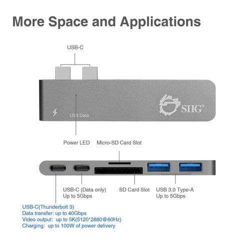 Siig JU-TB0312-S1 laptop dock/port replicator