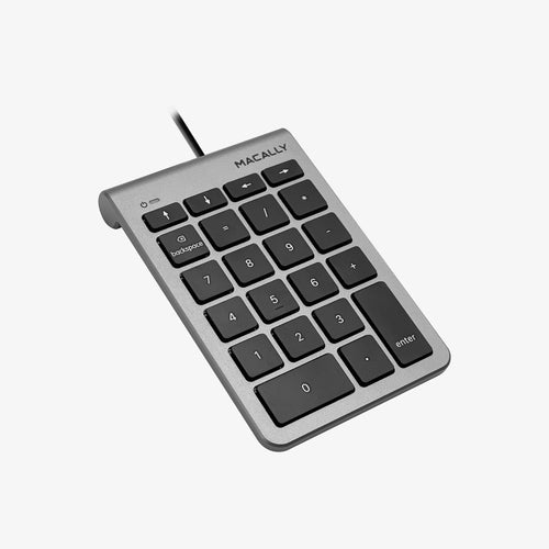 USB Numeric Keypad for Laptop/PC Macally UCNUMKEY22SG Black/Grey