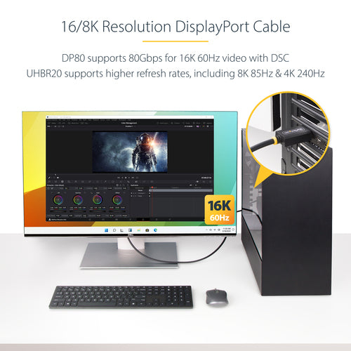 StarTech.com DP21-1M-DP80-CABLE DisplayPort cable