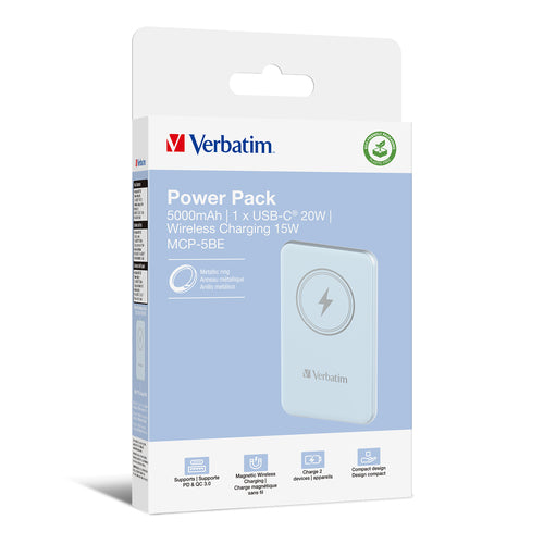 Wireless Power Bank Verbatim Charge 'n' Go 5000mAh Quick Charge 3.0