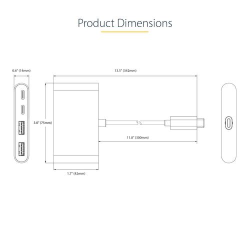 StarTech.com 5G2A2CPDB USB-C Hub - 4-Port with 100W Power Delivery