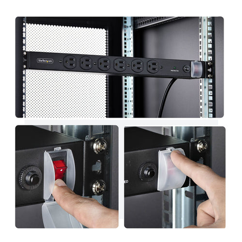 14-fach Rackmount Stromverteilereinheit 1HE Stahl Schwarz für 19-Zoll-Racks