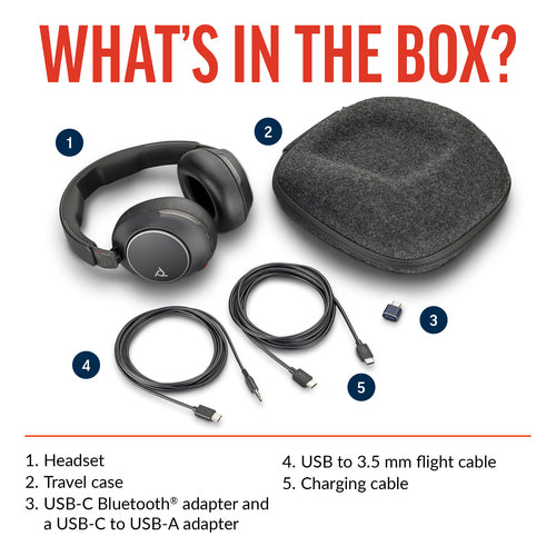 Poly Voyager Surround 80 UC USB-C Headset +USB-C/A Adapter