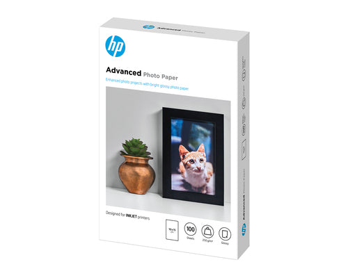 HP Advanced Glossy Photo Paper-100 sht/10 x 15 cm borderless