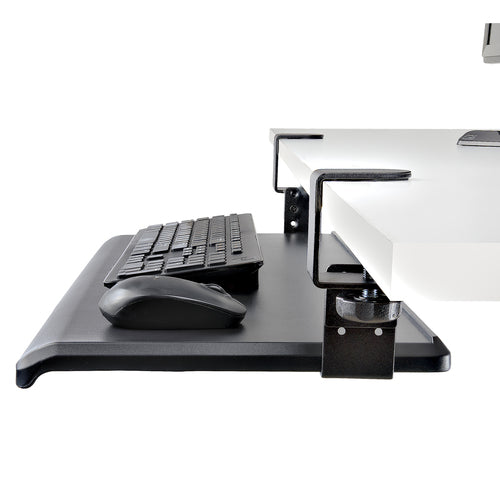 StarTech.com Ergonomic Under-Desk Keyboard Tray Clamp - Adjustable Black Design