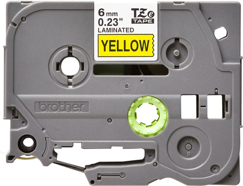 Label-Making Tape Brother TZE-611 6mm Black on Yellow Thermal Transfer - TZE611