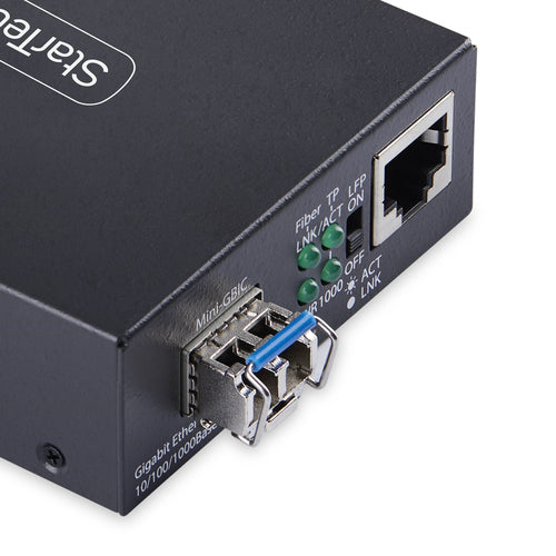 Gigabit-Ethernet-Kupfer-auf-Glasfaser-Medienkonverter StarTech 20km 10/100/1000 Mbit/s Vollmetall