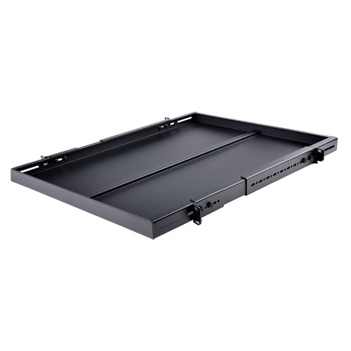StarTech.com Verstellbare 1HE Rack Ablage – 150 kg Tragkraft – Robuster Stahl – Schwarz
