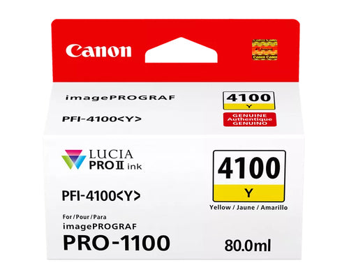 Canon LUCIA PRO II PFI-4100 Gelbe Tintenpatrone 80ml für professionelle Drucker