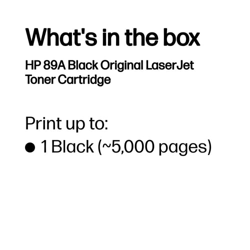 HP 89A Black Original LaserJet Toner Cartridge 5000 Pages